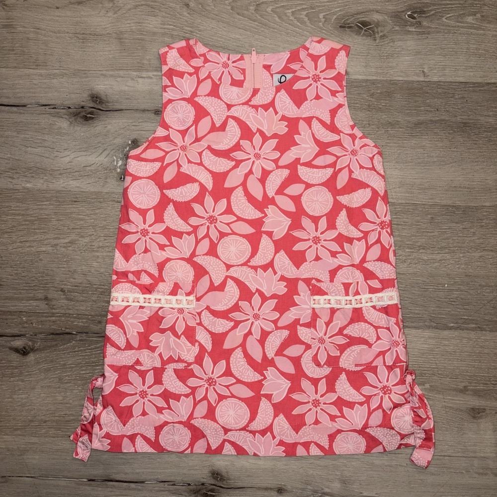 Vintage Lilly Pulitzer Fruits Flowers Summer Dress Youth Girls Pink